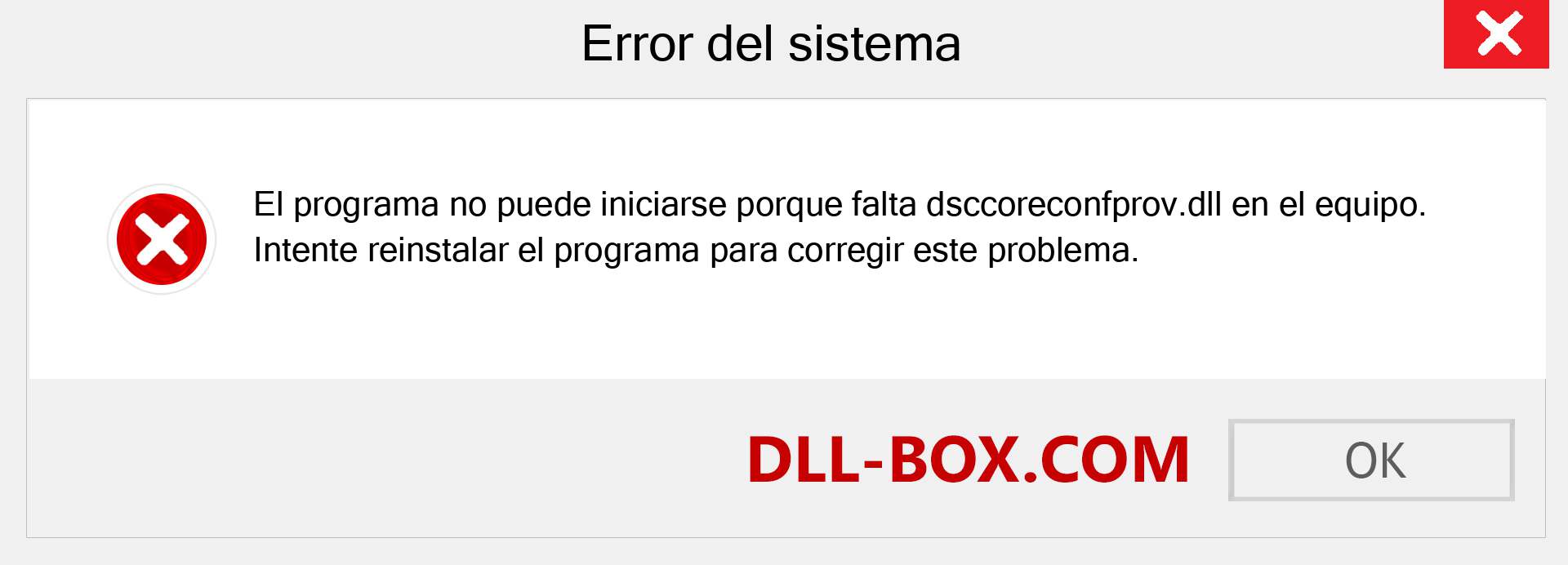 ¿Falta el archivo dsccoreconfprov.dll ?. Descargar para Windows 7, 8, 10 - Corregir dsccoreconfprov dll Missing Error en Windows, fotos, imágenes